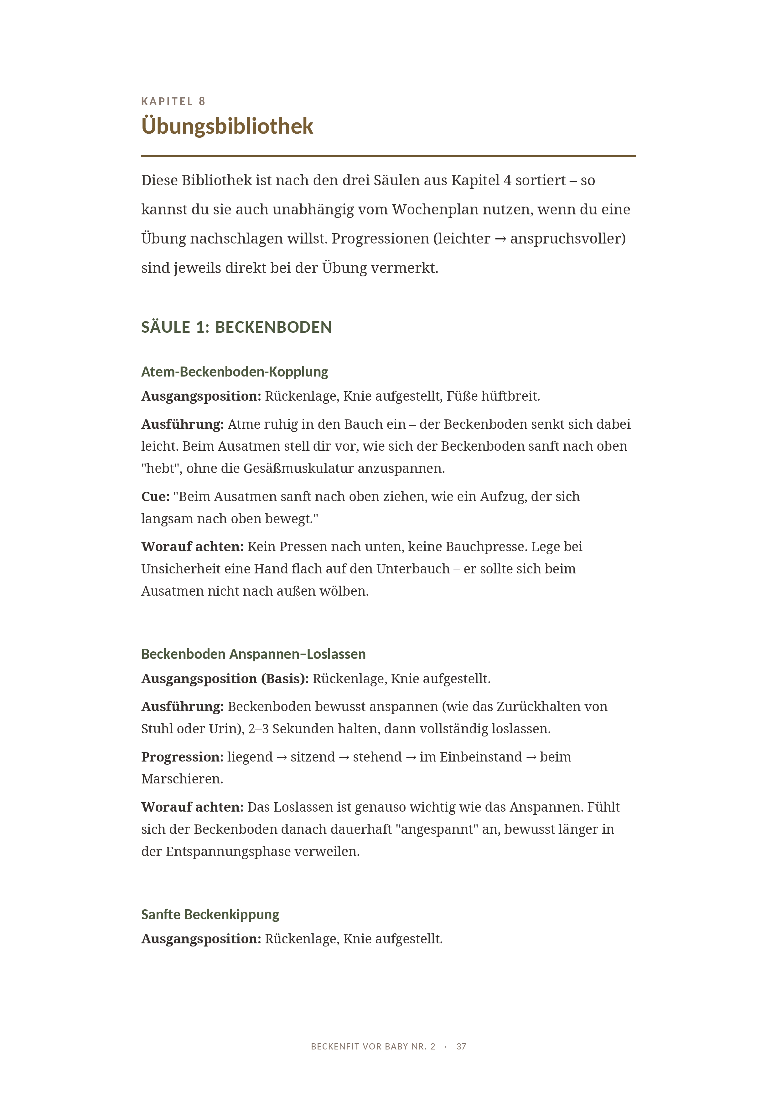 Übungsbibliothek-Seite vergrößert